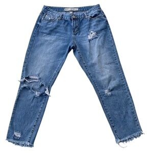 ASHLEY MASON WOMENS DENIM DISTRESSED BLUE JEANS SIZE 9